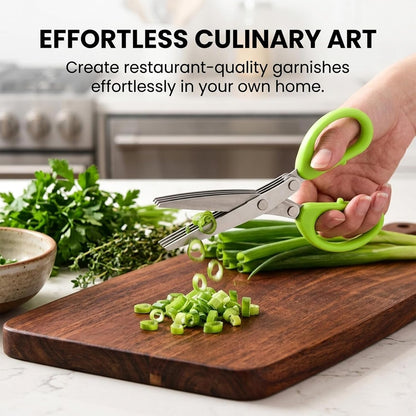 Herb Scissors 5-Layer Vegetable Shears for Kitchen Prep (1) | 5 Stainless Steel Blades and Abs Grip, Vegetable Scissors for Herbs, Scallions, Chives and Soft Vegetables.8