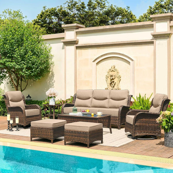 Luxury Outdoor Patio Furniture Set with 6-Inch Thick Cushions1