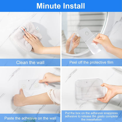 2Pc Plastic Wall Mount Organizer, Adhesive Organizer, Wall Shelves3