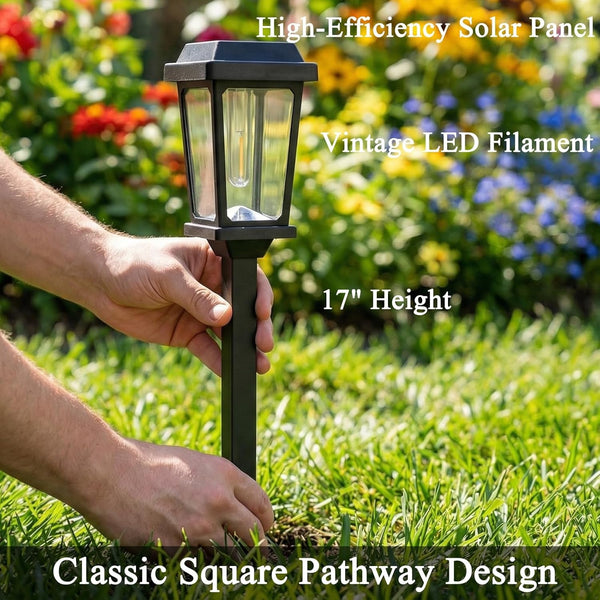 Solar Pathway Lights Outdoor 10 Pack, LED Solar Garden Lights5