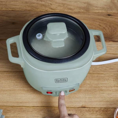 BLACK+DECKER 3-Cup Rice Cooker with Ceramic Pot, Surf Spray | Compact Rice Cooker with Ceramic Nonstick Pot, Automatic Keep Warm and One-Touch Operation.12
