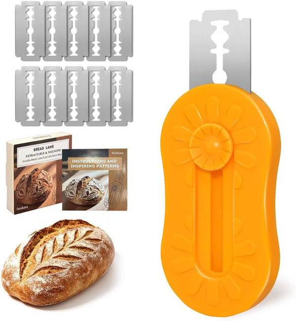 Bread Lame Sourdough Scoring Tool, Magnetic & Retractable Bread Scoring Tool, Scoring Knife for Bread Baking, Bread Razor for Homemade Bread, Lame Bread Tool, Includes 10 Razor Blades1