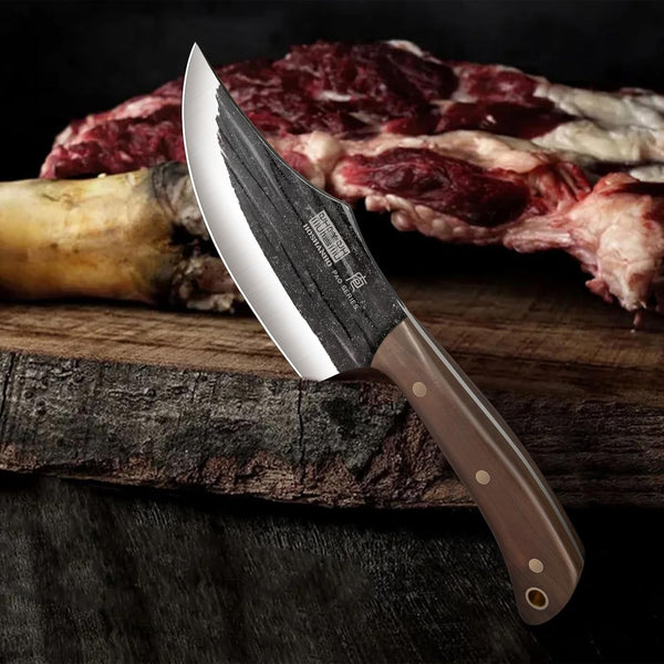 Butcher Knife Set, Sharp Kitchen Knife Set & Roll Bag Gift for Men | Hand Forged 8PCS Butcher Chef Knife Set with Meat Cleaver Knife & Bone Chopper Knives & Fillet Knives for Home, Camping, BBQ7