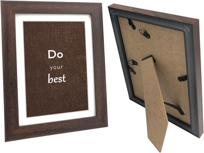 5X7 Walnut Picture Frame Set of 3 with Real Glass for Pictures 4X6 with Mat or 5X7 without Mat, Wall or Tabletop Gallery Photo Frames8