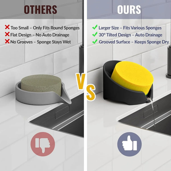 Silicone Sponge Holder for Kitchen Sink, Fits Scrub Daddy Mommy2