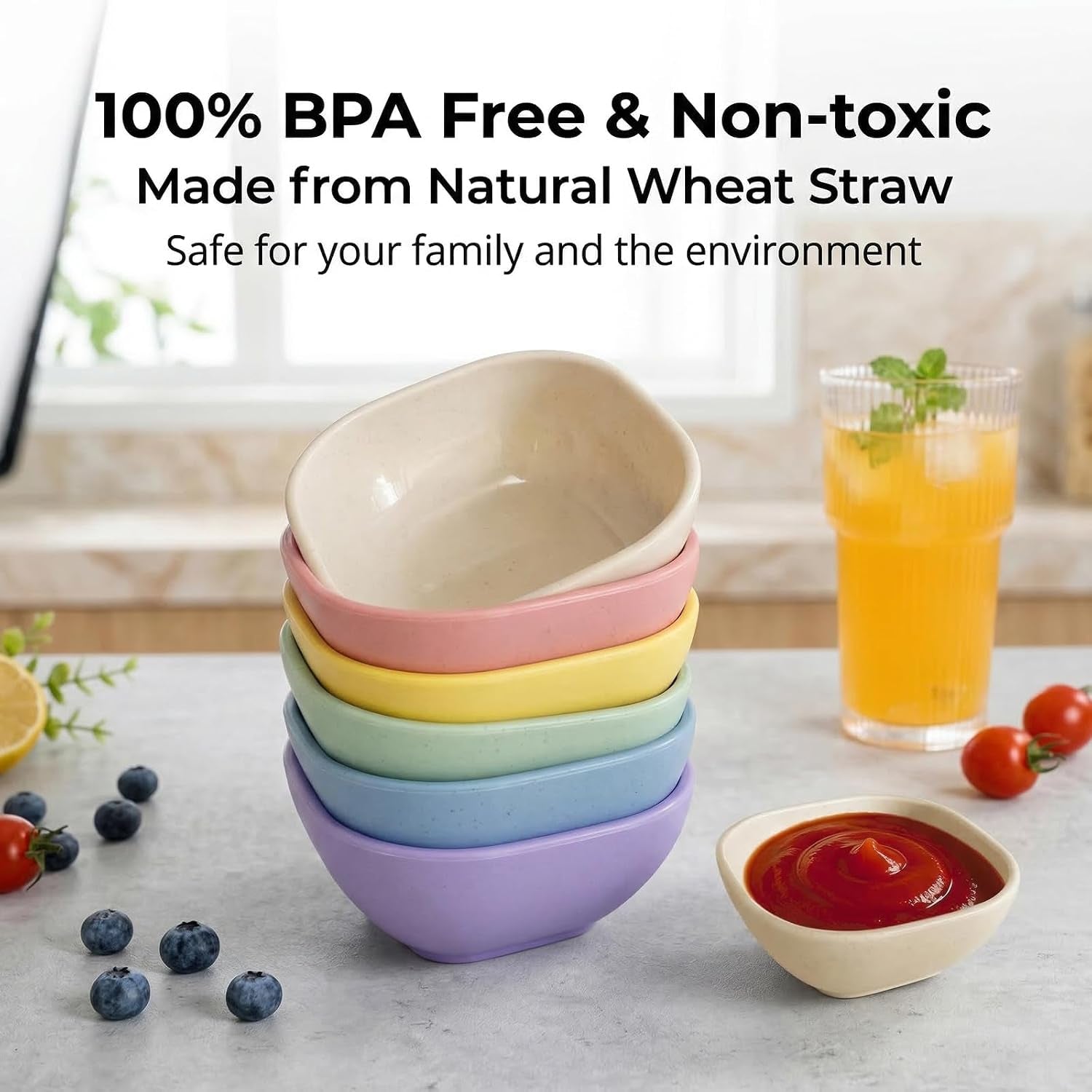 6-pack-small-plastic-bowls-4-5-oz-unbreakable-wheat-straw-dipping-bowls-plastic-ramekins-assorted-colors-dipping-sauce-cups-dip-cups-dessert-ketchup