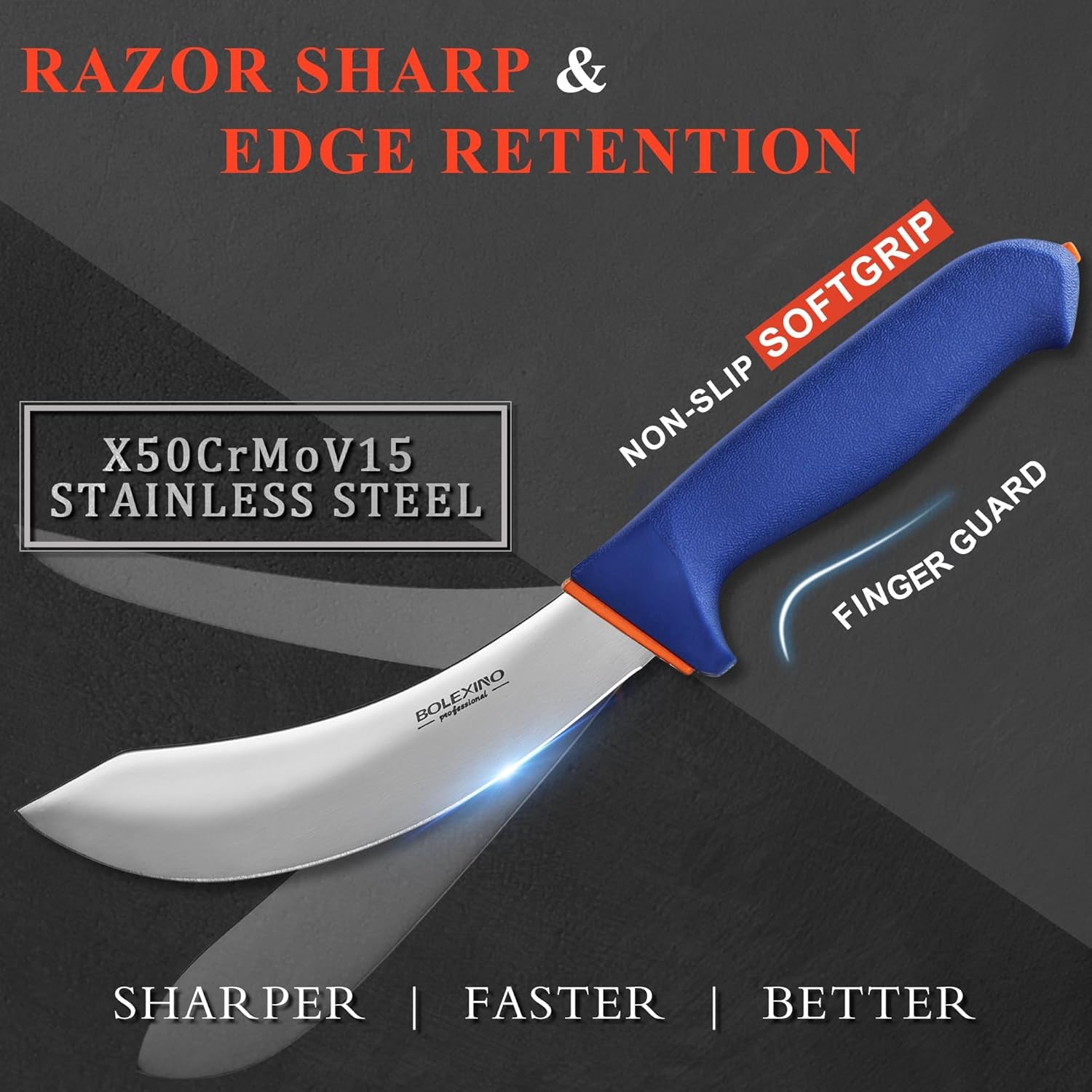 butcher-knife-set-5-pcs-stainless-steel-with-sharpener-x50crmov15-steel-for-meat-non-slip-grip-for-safety-5-pc-3-knives-sharpener-roll-bag-ergonomic-design-reduces-fatigue