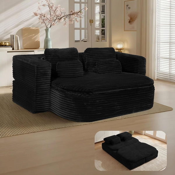 75'' Folding Sleeper Sofa Bed, Memory Foam Boneless Couch1