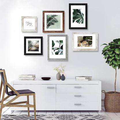 10X10 Picture Frame Set of 4, Made of Glass and Multicolour Wooden Frame, 10 by 10 Photo for Wall or Tabletop - Display Picture 8X8 with Mat or 10X10 without Mat4