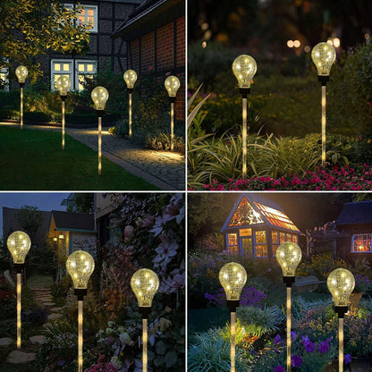 Solar Lights Outdoor Garden Decorative Waterproof 6 Pack Bulb Lights outside Solar Pathway Lights for Garden Home Christmas Landscape Path Yard Lawn Driveway Flowerbed Decor - Warm White7