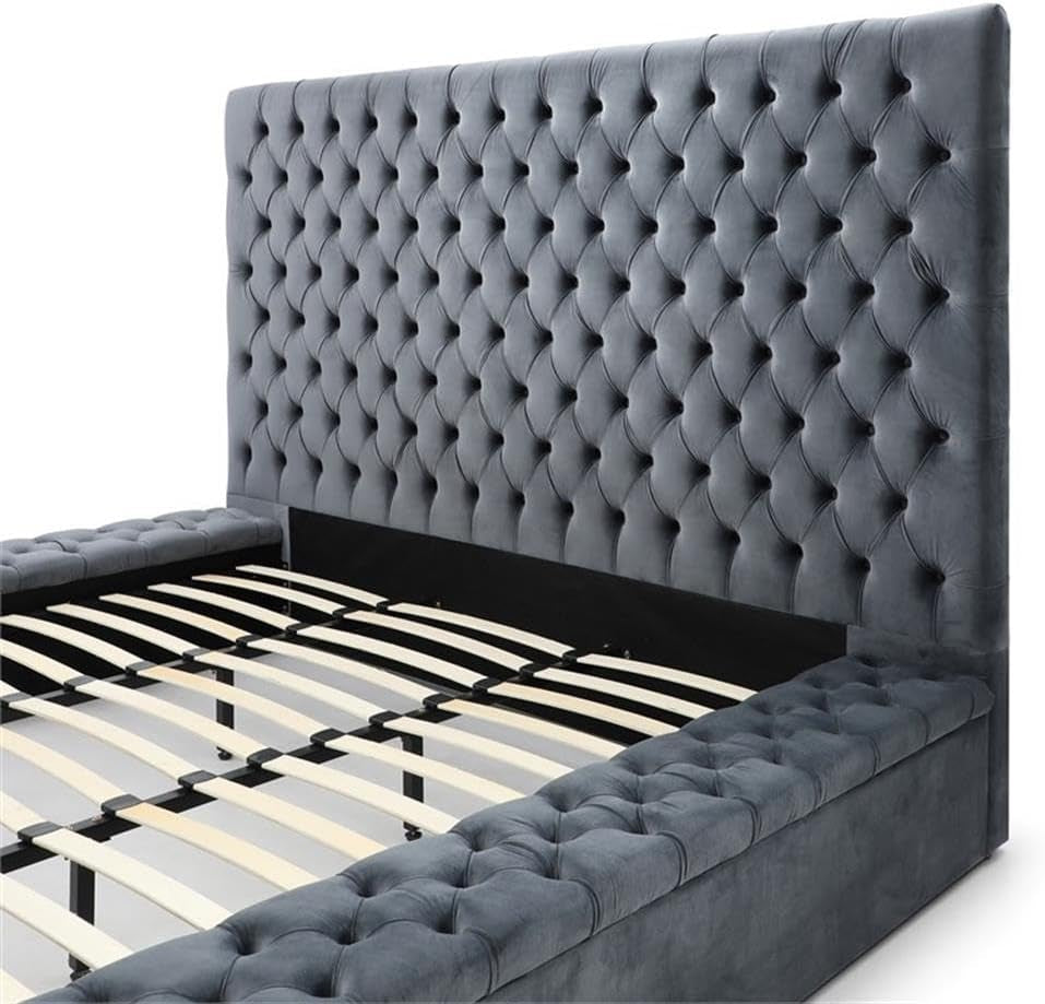 cosmopolitan-velvet-upholstered-platform-queen-bed-in-gray