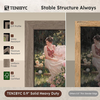 11X14 Picture Frame, Walnut Wood, 3 Pack, Glass, Table for Photos6