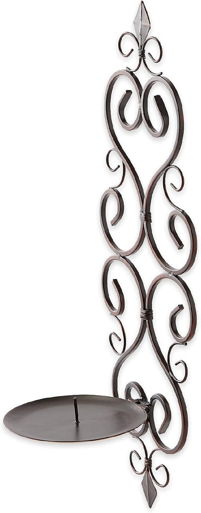 Gothic Cathedral Collection Dual Candle Wall Sconces, 5.5X4.375X15.75, Fleur De Lis, 2 Piece3
