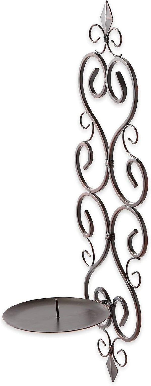 Gothic Cathedral Collection Dual Candle Wall Sconces, 5.5X4.375X15.75, Fleur De Lis, 2 Piece3