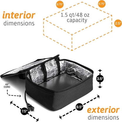 Mini Heated Lunch Box- Portable Electric Food Warmer for Men and Women - Great for Work, Office, and Construction - Cook, Reheat, and Eat on the Go - 120V - Black3