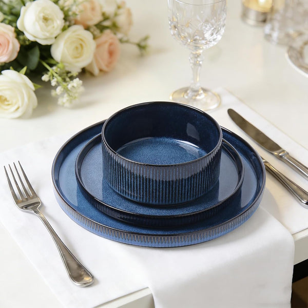 12PCS Ceramic Dinnerware Set for 4, Stoneware Plates and Bowls Sets7