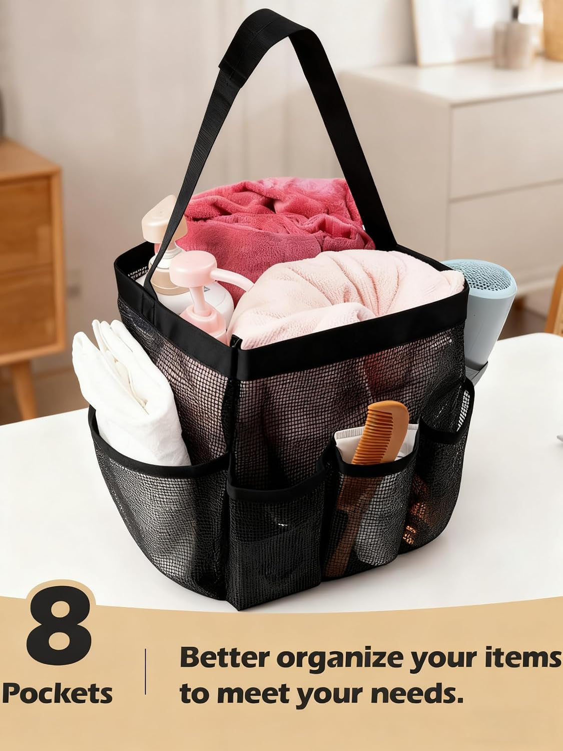 mesh-shower-caddy-bathroom-portable-college-dorm-essentials-for-girls-guys-shower-tote-beach-camp-travel-hanging-toiletry-bag-black