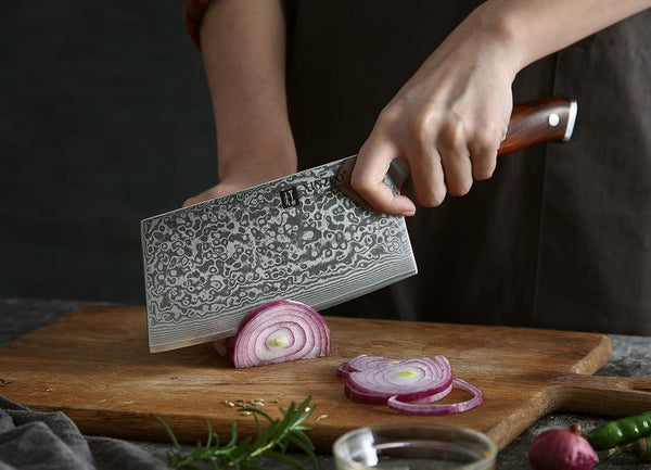 7 Inch Chinese Meat Cleaver Knife – 67 Layers Damascus Steel Butcher Knife, Ultra Sharp Kitchen Cleaver for Meat & Vegetable, with Natural Rosewood Handle6