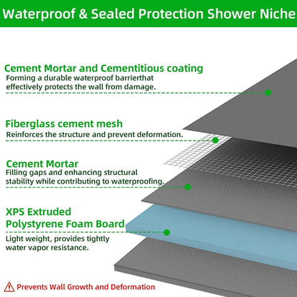 Shower Niche Tile Ready12 X14, Embedded Size 13"X15",Depth 4"4