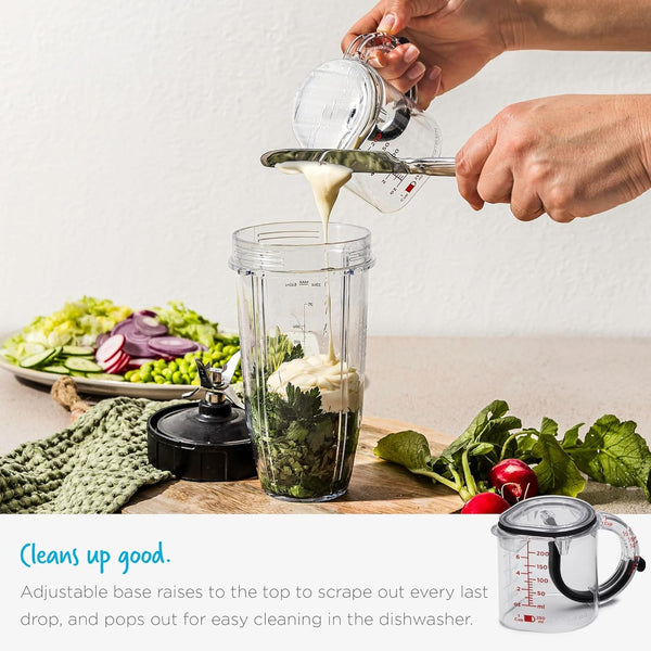 Upcup All-In-1 Adjustable Measuring Cup, Metric & Imperial Measurements up to 1 Cup - Black/Clear6
