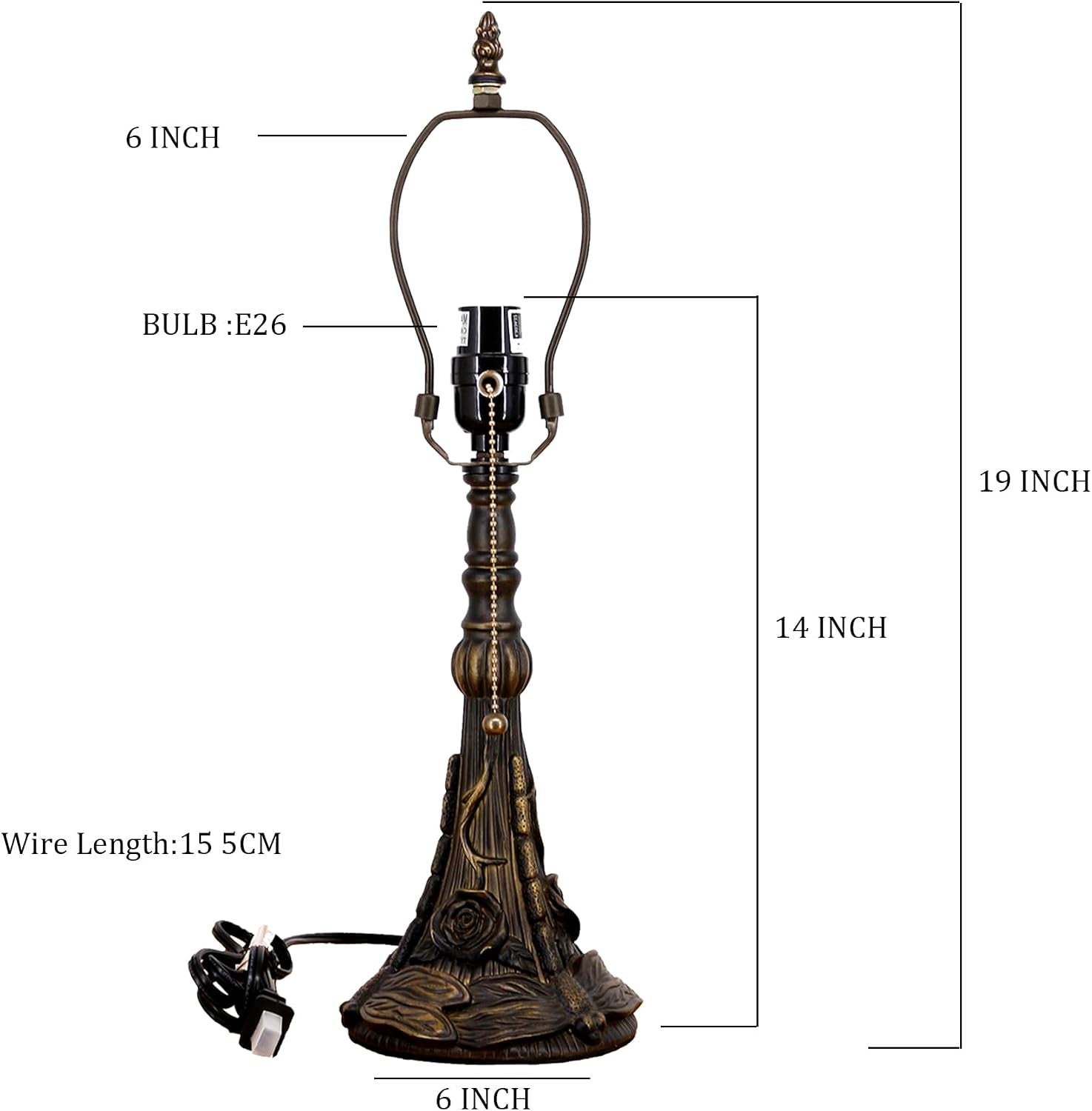 table-lamp-base-replacement-onlye-w-6-h-19-inch-fit-for-8-10-12-inch-tiffany-style-stained-glass-lampshade-dark-bronze-finish-resin-push-switch-on-cord