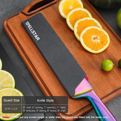 Knife Edge Guards 8 Inch, Universal Blade Covers, BPA Free ABS Protective Blade Sheaths, Non-Scratch Felt Lining Kitchen Knives Covers (Knives Not Included)9