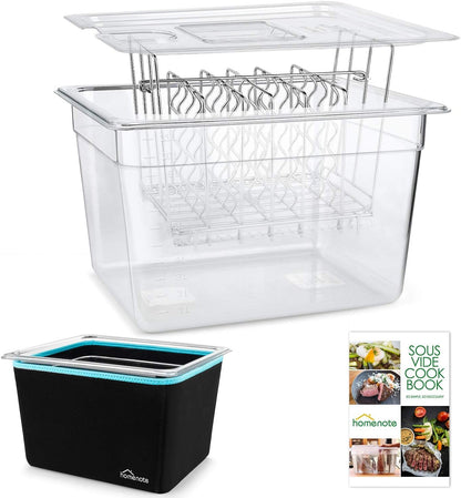 Sous Vide Container 12 Quart with Lid, Rack, Sleeve and Cookbook | Bpa-Free Complete Kit Includes Rack, Insulated Sleeve and Recipe Booklet; Compatible with Anova and Most Sous Vide Cookers.1