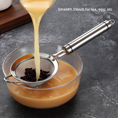 304 Stainless Steel Fine Mesh Strainers for Kitchen, Colander-Skimmer with Handle, Sieve Sifters for Food, Tea, Rice, Oil, Noodles, Fruits, Vegetable6