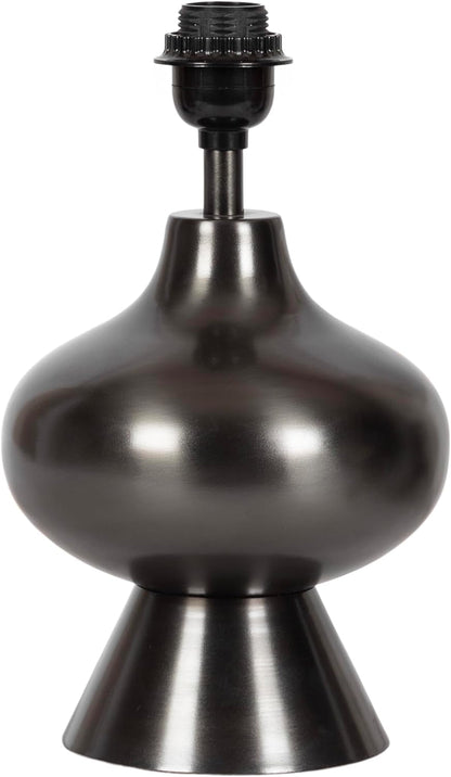 Bahira Modern Metal Bedside Table Lamp, 8 X 8 X 17, Gunmetal, Sculptural Decorative Tabletop Desk Lamp with Linen Shade for Living Room Decor7