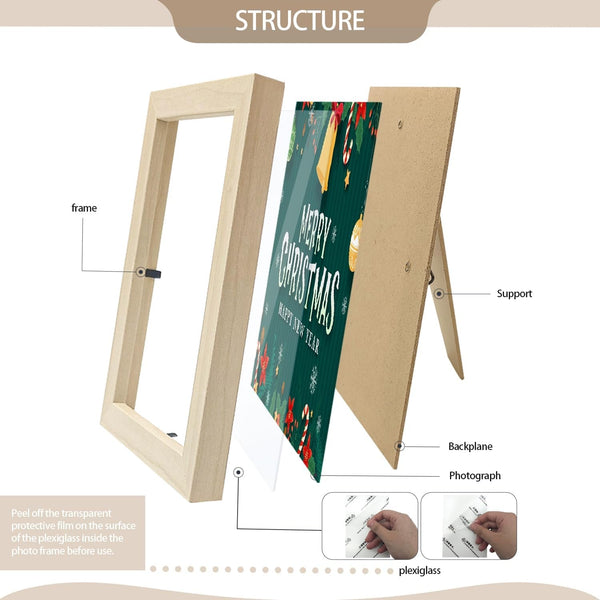 Set of 50 Picture Frame Bulk Photo Frames Wall Mounting Simple Photo Frames Multi Picture Frames for Wall or Tabletop, 4X6 Inch Natural3