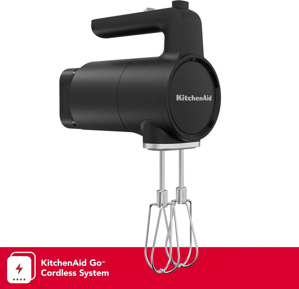 Kitchenaid Go Cordless Hand Mixer, Battery Included, KHMR762 | Cordless, 7 Speed Settings, Soft Start Feature, Stainless Steel Beaters, Battery Included, Black Matte2