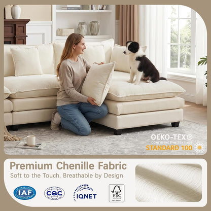 Oversized Loveseat Sofa, 70" Sectional Cloud Couch for Living Room6