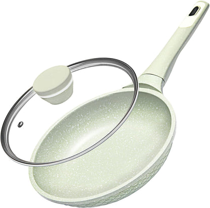 8 Inch Non Stick Frying Pan with Lid - Omelette & Egg Pan Skillet | PFOA/PFAS Free Healthy Cookware | All Stovetop & Dishwasher Safe | Heat Resistant Handle | Eco-Friendly1