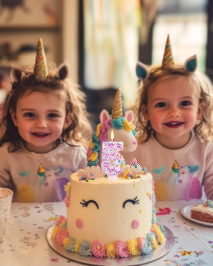 Unicorn Themed Birthday Candles,Number 5 Cartoon Birthday Party Supplies,Birthday Decorations for Gir,2.87 Inch Cake Topper Decorations (Unicorn Themed, Number 5)4