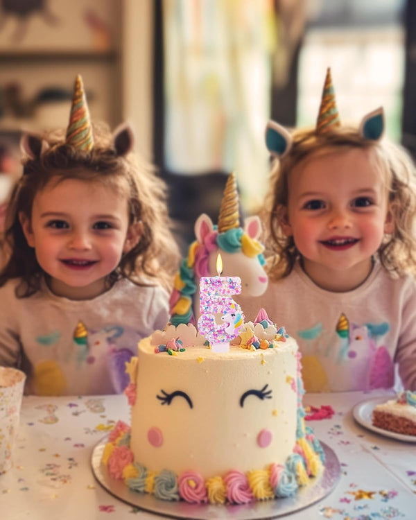 Unicorn Themed Birthday Candles,Number 5 Cartoon Birthday Party Supplies,Birthday Decorations for Gir,2.87 Inch Cake Topper Decorations (Unicorn Themed, Number 5)4