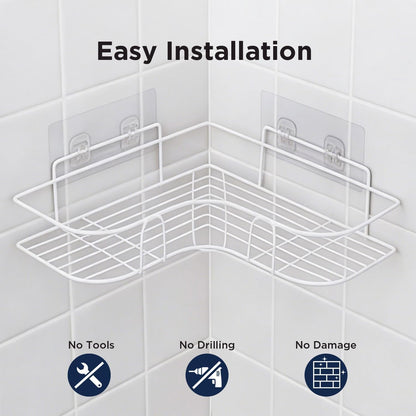 Corner Shower Caddy, 2 Pack Adhesive Shower Corner Organizer Shelves, No Drilling Stainless Steel Shower Storage Rack for Bathroom, Dorm and Kitchen, White6
