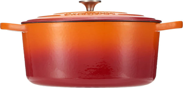 Crock Pot Artisan 7-Quart Oval Enameled Cast Iron Dutch Oven – Sunset Orange, Durable Heavy-Duty Cookware for Slow Cooking, Roasting, Baking with Lid2