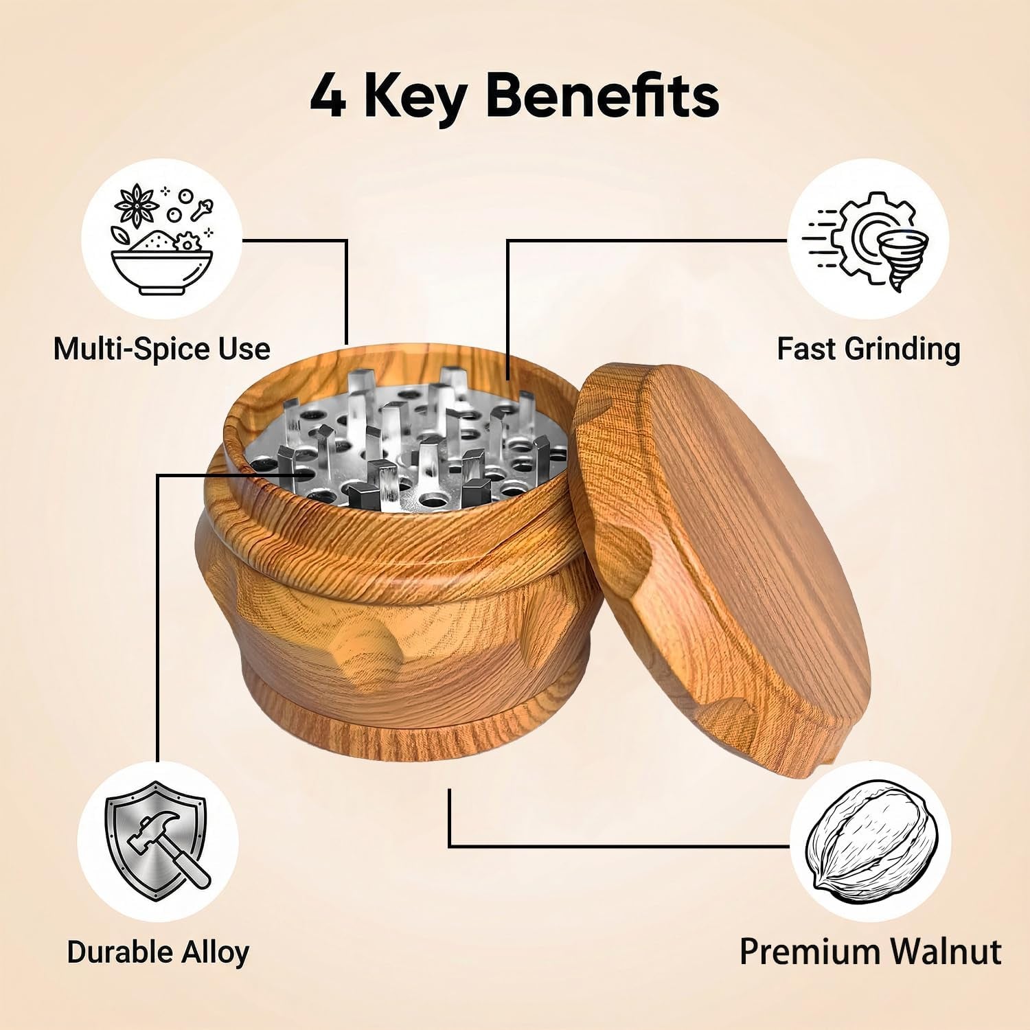 manual-kitchen-spice-grinder-aluminum-seasoning-grinder-for-pepper-chili-rosemary-dried-culinary-spices-durable-metal-construction-compact-kitchen-tool-natural-wood-color