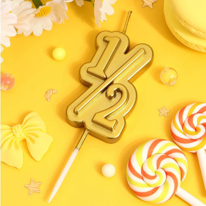 Half Year Birthday Candle, 1/2 Gold Number Birthday Candles, Cake Topper for Baby'S Sixth Month Birthday Anniversary Celebration Party Supplies5