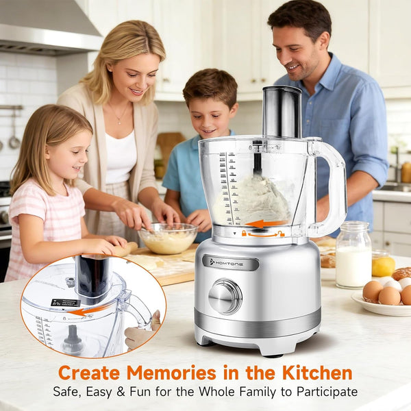 16 Cup Food Processor Large, 9-In-1 Vegetable Chopper with 7 Blades for Shredding, Slicing, French Fry Cutting, Meat Grinding, Dough Kneading, 3 Speeds, Dishwasher Safe (Silver, 16 Cup)7