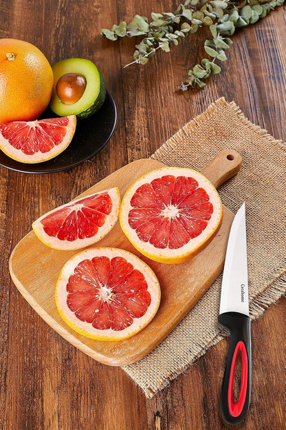 Ceramic Knife Super Sharp 4-Inch Utility Knife Fruit Paring Knife Set with Sheath, Kitchen Knives Sets for Cutting Boneless Meats, Sashimi, Fruits and Vegetables (Red+Green)7