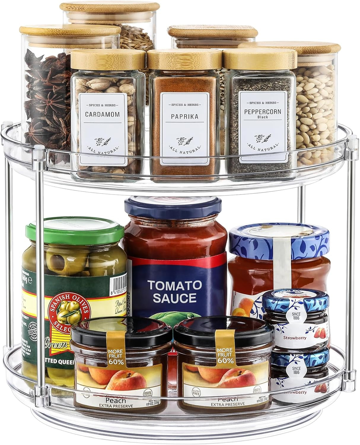 2-tier-non-skid-acrylic-lazy-susan-turntable-organizer-rotating-spice-rack-spinning-organization-tray-for-kitchen-pantry-countertop-closet-bathroom-vanity-medicine-cabinet-organizing-9-25