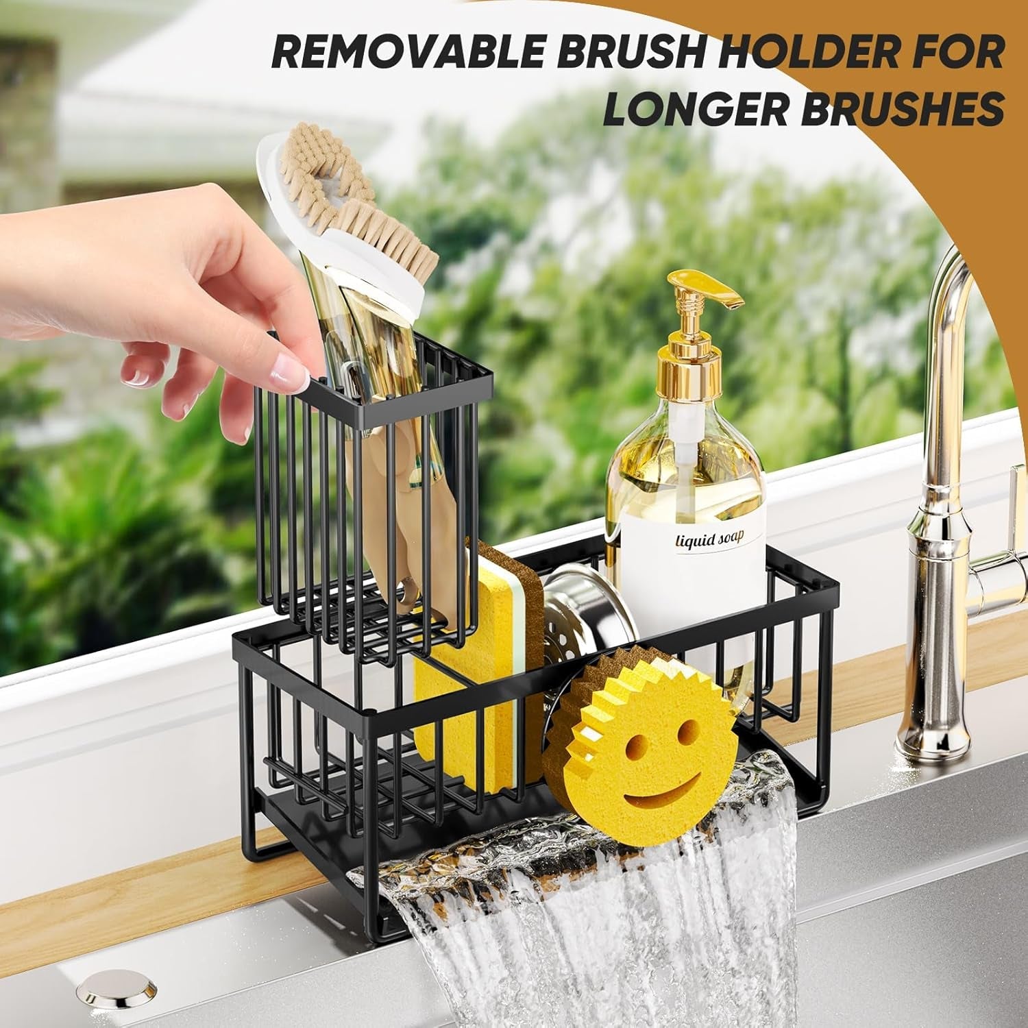 sponge-holder-for-kitchen-sink-smiley-face-sink-caddy-with-removable-brush-holder-self-draining-sponge-caddy-for-sponge-soap-dish-brush-scrubber-kitchen-essentials-and-gadgets