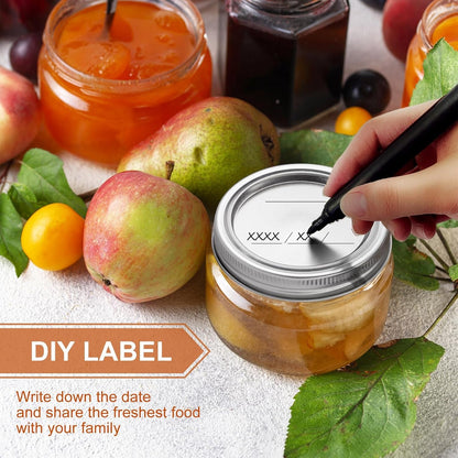 Canning Jar Lids with Rings for Mason Regular Mouth 24Pcs Regular Mouth Kerr Ball Jars Lids with Rings Good Sealing Performance Food Grade Material Kerr Mason Jars for Canning Food Fruits DIY Jam4