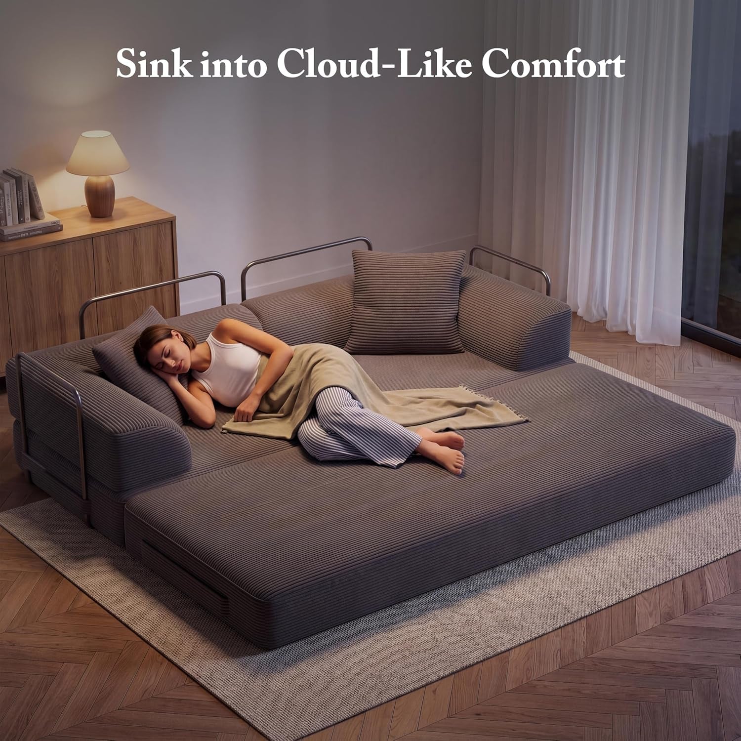 cloud-boneless-couch-futon-sofa-bed-5-in-1-convertible-sofa-bed-pull-out-couch-sleeper-sofa-compressed-loveseat-70-high-density-sponge-corduroy-fabric-futon-daybed-for-living-room-bedroom-gray