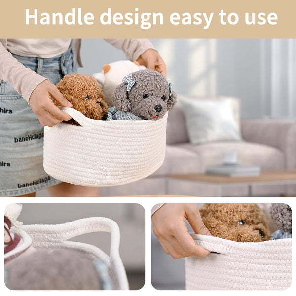 Medium Woven Cotton Rope Basket, Empty DIY Gift Basket for Burr5