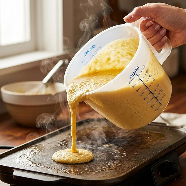 8 Cup Measuring Cup with Splash Guard Lid, Bpa-Free Plastic Mixing Bowl for Baking, Pancakes & Meal Prep, Clear Accurate Measurement Marks4