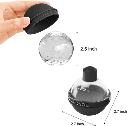 Silicone Ice Ball Molds for Whiskey - Set of 4 round Makers with Lids for Cocktails, Bourbon, and Drinks2