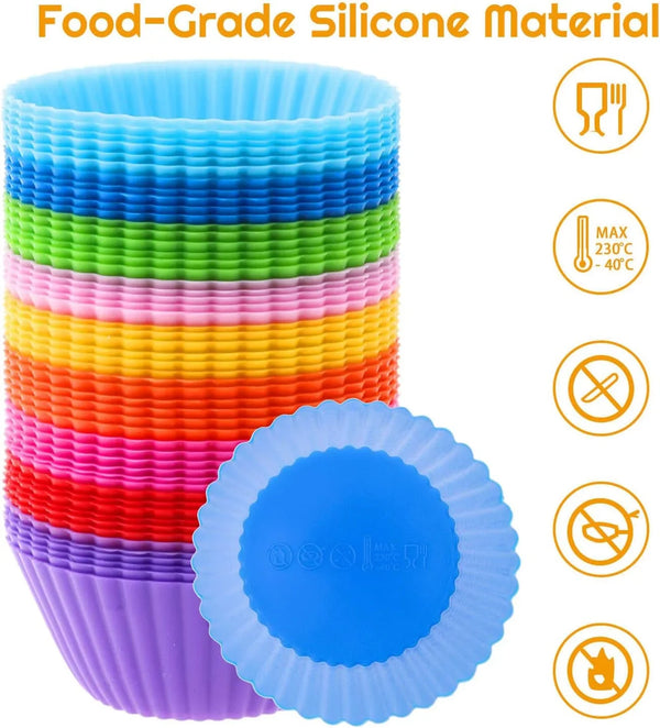 54 Pack Silicone Muffin Cups,  Silicone Cupcake Baking Cups Reusable Muffin Liners Cupcake Wrapper Cups Holders for Muffins, Cupcakes, and Candies3