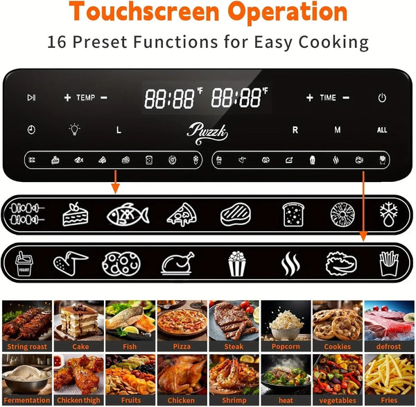 30Qtoversized French Door Air Fryer Toaster Oven Combination, Featuring 20 Cooking Functions and Digital Control, Compatible with 13" Pizza, Turkey (Black-25)3